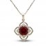 Lab-Created Ruby & White Lab-Created Sapphire Necklace Sterling Silver