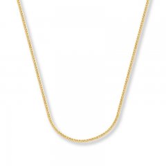 Square Wheat Chain 14K Yellow Gold Necklace 16" Length