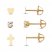 Children's Earring Set Cubic Zirconia 14K Yellow Gold