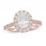 Neil Lane Diamond Engagement Ring 2-1/8 ct tw Oval/Round 14K Rose Gold