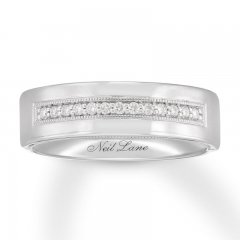 Neil Lane Men's Diamond Wedding Band 1/6 ct tw 14K White Gold