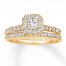 Diamond Bridal Set 5/8 ct tw Princess/Round 14K Yellow Gold