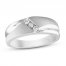 Men's Diamond Wedding Band 1/8 ct tw Round-cut 10K White Gold