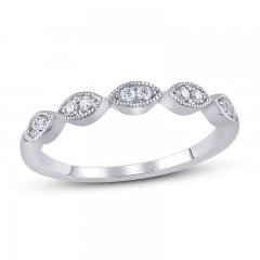 Diamond Anniversary Ring 1/10 ct tw in 10K White Gold