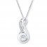 Lab-Created White Sapphire Necklace Sterling Silver