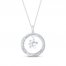 Diamond Paw Necklace 1/5 ct tw Round/Baguette 10K White Gold 18"