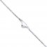 Puffed Heart Anklet Sterling Silver 9" Length