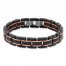 Men's Bracelet Stainless Steel/Black & Rose Ion-Plating 8.5"