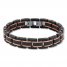 Men's Bracelet Stainless Steel/Black & Rose Ion-Plating 8.5"