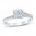 Diamond Engagement Ring 3/4 ct tw Princess/Round 14K White Gold