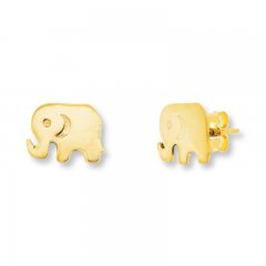 Elephant Earrings 14K Yellow Gold