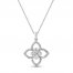 Diamond Floral Necklace 3/8 Carat tw 10K White Gold