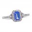 Tanzanite Ring 1/4 ct tw Diamonds 10K White Gold