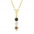 Every Love Black, White & Brown Diamond Necklace 1/4 ct tw Round-cut 10K Yellow Gold 18"