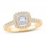 Diamond Engagement Ring 1/2 ct tw Princess/Round 14K Yellow Gold