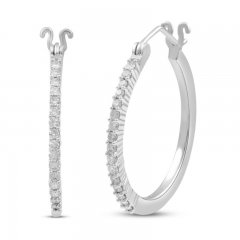 Diamond Hoop Earrings 1/4 ct tw 10K White Gold