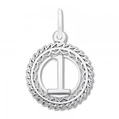 Number 1 Charm Sterling Silver