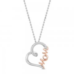 Hallmark Diamonds Mom Necklace 1/20 ct tw 10K Rose Gold Sterling Silver 18"