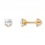 Children's Stud Earrings Cubic Zirconia 14K Yellow Gold