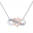 Infinity Necklace 1/20 ct tw Diamonds Sterling Silver/10K Gold