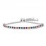 Multi-Color Stone Bolo Bracelet Sterling Silver