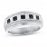 Men's Black & White Diamond Wedding Band 1/2 ct tw Round-cut 10K White Gold