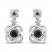 Center of Me Blue Sapphire & Diamond Earrings 10K White Gold