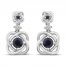 Center of Me Blue Sapphire & Diamond Earrings 10K White Gold