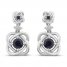 Center of Me Blue Sapphire & Diamond Earrings 10K White Gold