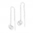 Heart Threader Earrings 14K White Gold