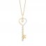 Hallmark Diamonds Key Necklace 1/10 ct tw 10K Yellow Gold 18"