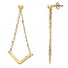 Geometric Drop Earrings 14K Yellow Gold