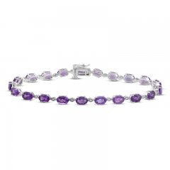 Amethyst Bracelet Oval-cut Sterling Silver