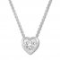 Diamond Solitaire Necklace 1/10 Carat Round-cut Sterling Silver