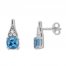 Blue Topaz Earrings White Topaz Sterling Silver