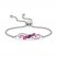 Vibrant Shades Lab-Created Ruby, Pink & White Lab-Created Sapphire Bolo Bracelet Sterling Silver