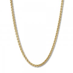 Men's Wheat Chain Necklace Yellow Ion-Plated Stainless Steel