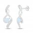 Lab-Created Opal & Diamond Earrings 1/20 ct tw 10K White Gold