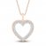 Diamond Heart Necklace 1/5 ct tw Round-cut 10K Rose Gold 18"