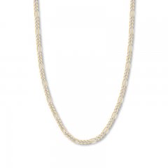 22" Figaro Chain Necklace 14K Two-Tone Gold Appx. 4.75mm