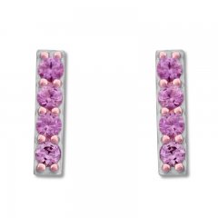 Lab-Created Pink Sapphire Earrings Sterling Silver