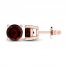 Garnet Solitaire Earrings 10K Rose Gold