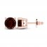 Garnet Solitaire Earrings 10K Rose Gold