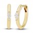 Diamond Huggie Hoop Earrings 1/5 ct tw Marquise-cut 10K Yellow Gold