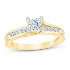 Diamond Engagement Ring 1 ct tw Princess-cut 14K Yellow Gold