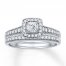 Diamond Engagement Ring 3/8 ct tw Princess-cut 10K White Gold