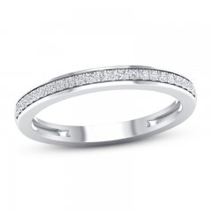 Diamond Wedding Band 1/10 ct tw Round-cut 10K White Gold