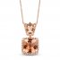 Le Vian Chocolatier Morganite Necklace 1/4 ct tw Diamonds 14K Strawberry Gold 18"