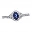 Sapphire Ring 1/5 ct tw Diamonds 10K White Gold