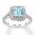 Aquamarine Engagement Ring 1/2 ct tw Diamonds 14K White Gold